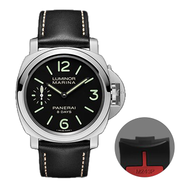 curved end 24mm lugs for panerai luminor 44mm and luminor marina 44mm with our tang buckle