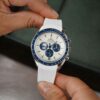 day cao su mau trang cho omega speedmaster moonwatch chronograph 42 mm 1