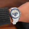 day cao su mau trang cho omega speedmaster moonwatch chronograph 42 mm 2