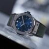 day cao su mau xanh olive cho hublot classic fusion chronograph titanium 42 45mm van thang 1