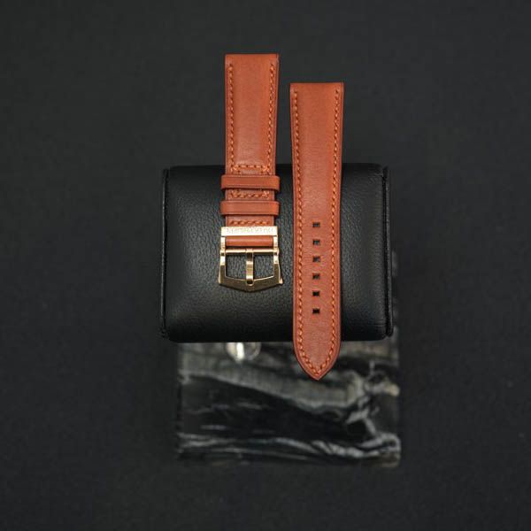 Dây Da Màu Đỏ Bordeaux Cho Patek Phillipe 5524 (Thủ công)