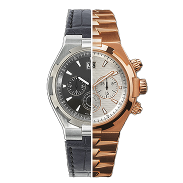 for overseas 49150 steel rose gold use your own original leather strap deployant buckle