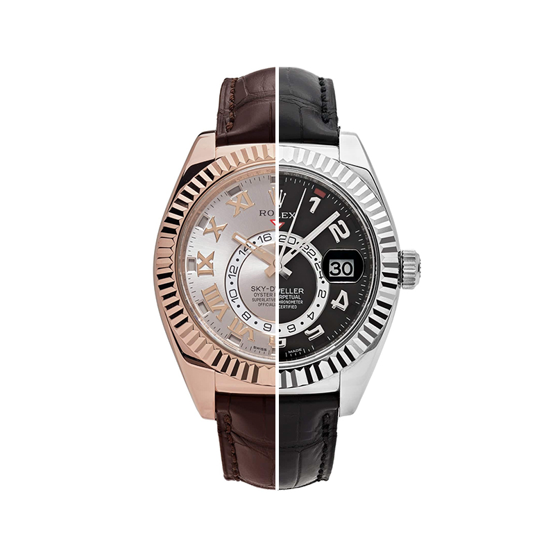 for rolex sky dweller on leather strap only ref m326135 m326138 m326139 m326935 white gold yellow gold rose gold
