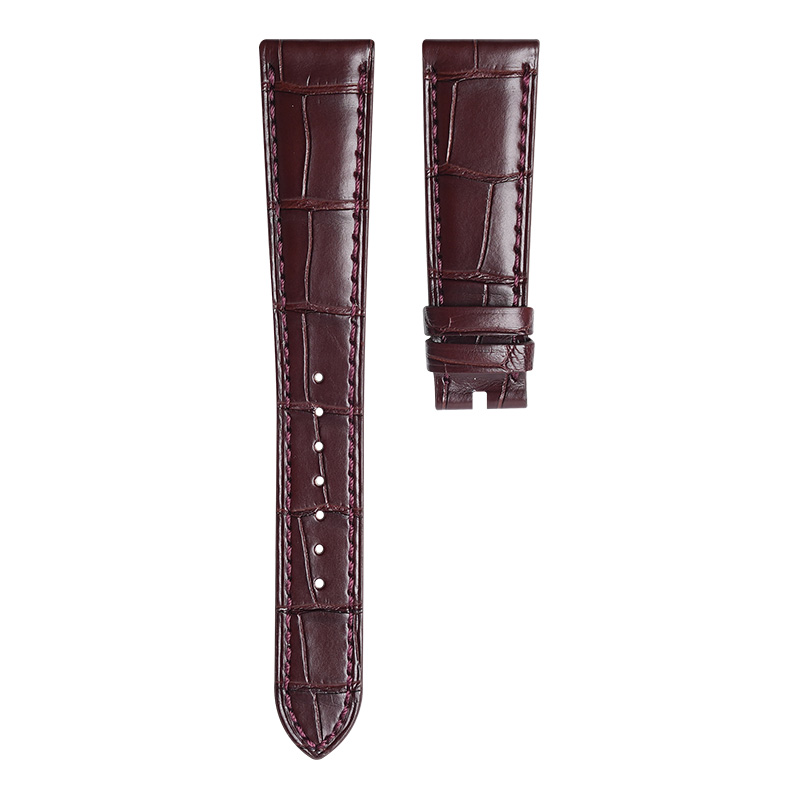 Dây Da Cá Sấu Màu Nâu Đỏ Cho Patek Philippe 5153