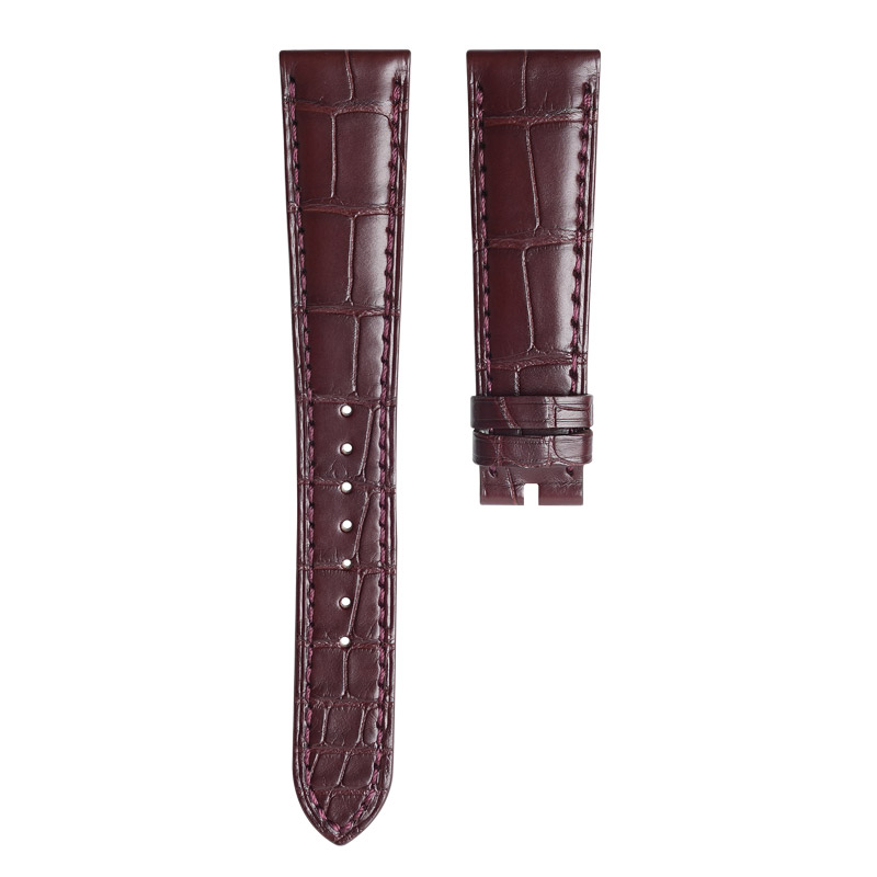 Dây Da Cá Sấu Màu Nâu Đỏ Cho Patek Philippe 7234