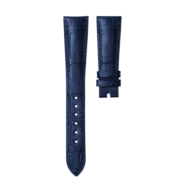 Dây Da Cá Sấu Màu Xanh Dương Cho Patek Phillipe 5147G (Thủ công)