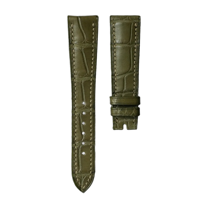 Dây Da Cá Sấu Màu Xanh Olive Cho Patek Phillipe 5205R (Thủ công)