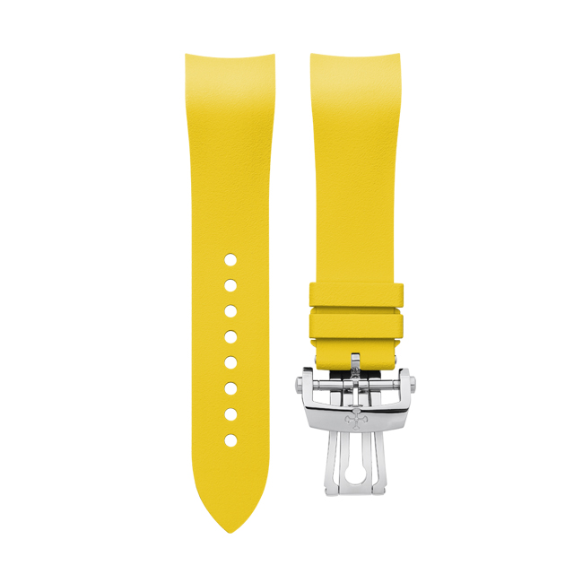 Dây Cao Su Màu Vàng Cho Blancpain Fifty Fathoms Ceramic Ref.5015 5085 45mm (Đầu ôm cong)