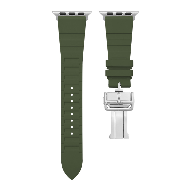 Dây Cao Su Màu Xanh Olive Cho Apple Watch8/40/41/42mm - Version 2