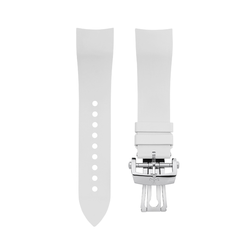 Dây Cao Su Màu Trắng Cho Blancpain Fifty Fathoms 5200 43mm (Đầu ôm cong)