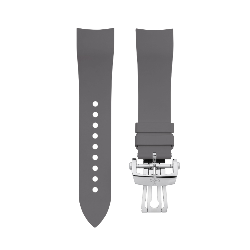 Dây Cao Su Màu Xám Cho Blancpain Fifty Fathoms 5200 43mm (Đầu ôm cong)