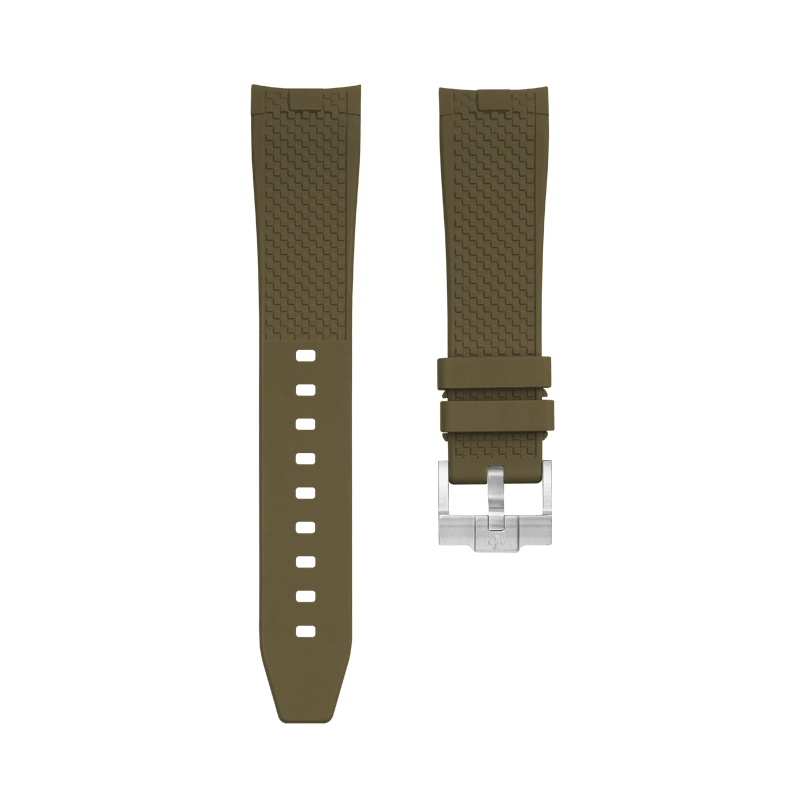 Dây Cao Su Màu Xanh Olive Cho Breitling Aviator 8 Automatic 41 (Thép đen Curtiss Warhawk)