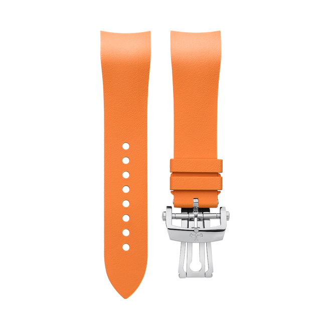 Dây Cao Su Màu Cam Cho Blancpain Fifty Fathoms Ceramic Ref.5000 43mm (Đầu ôm cong)