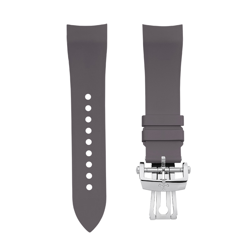 Dây Cao Su Màu Xám Cho Blancpain Fifty Fathoms Ref.5054 43mm (Đầu ôm cong)