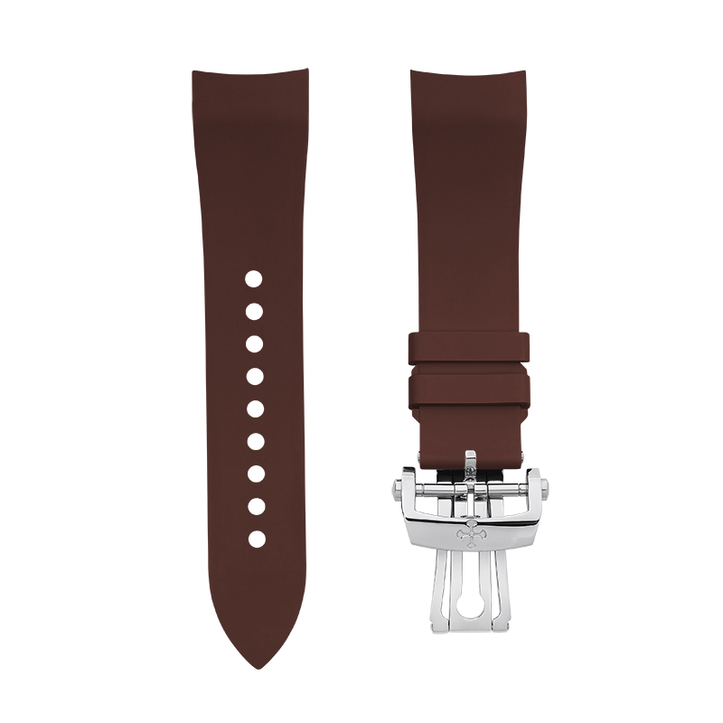 Dây Cao Su Màu Nâu Cho Blancpain Fifty Fathoms Ref.5054 43mm (Đầu ôm cong)