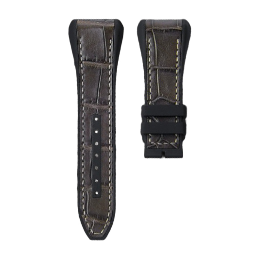 Dây Da Cá Sấu Đệm Cao Su Màu Nâu Cho Franck Muller Vanguard V45