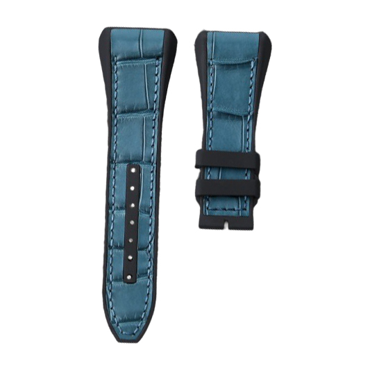 Dây Da Cá Sấu Đệm Cao Su Màu Xanh Ngọc Cho Franck Muller Vanguard V45