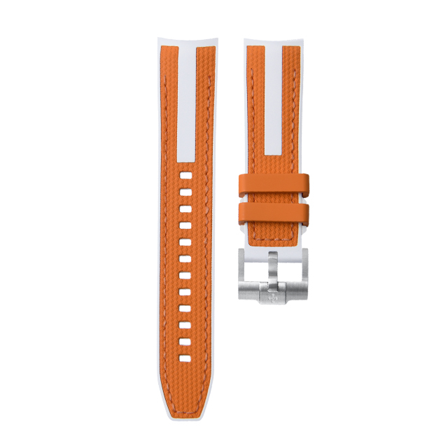 Dây Cao Su Màu Cam nền Trắng Cho Grandseiko Sbga407G 40.2mm
