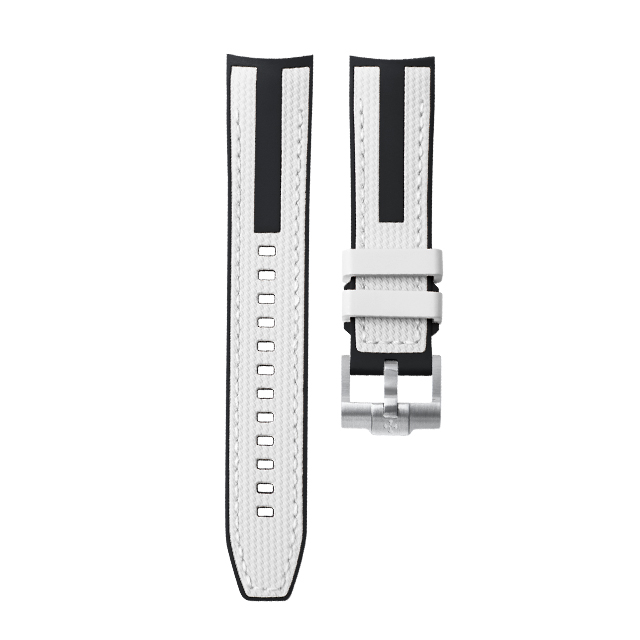 Dây Cao Su Màu Trắng nền Đen Cho Grandseiko Sbga407G 40.2mm
