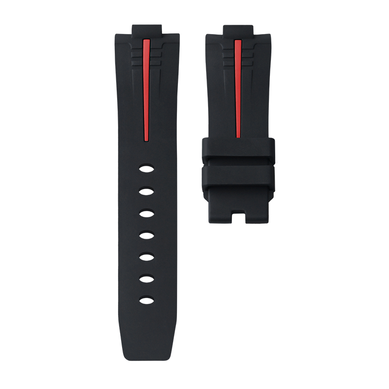 Dây Cao Su Màu Đen nền Đỏ Cho Panerai Luminor Luna Rossa Pam1306 Woman