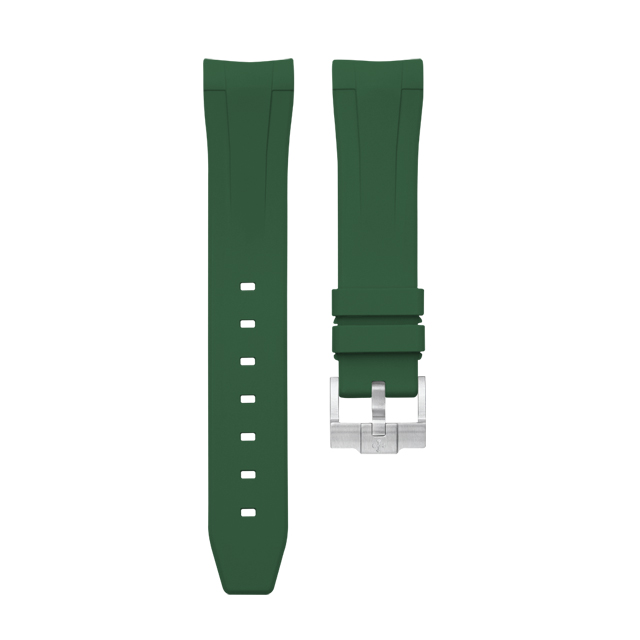 Dây Cao Su Màu Xanh Quân Đội Cho Rolex Explorer II 16570 40mm Old Version