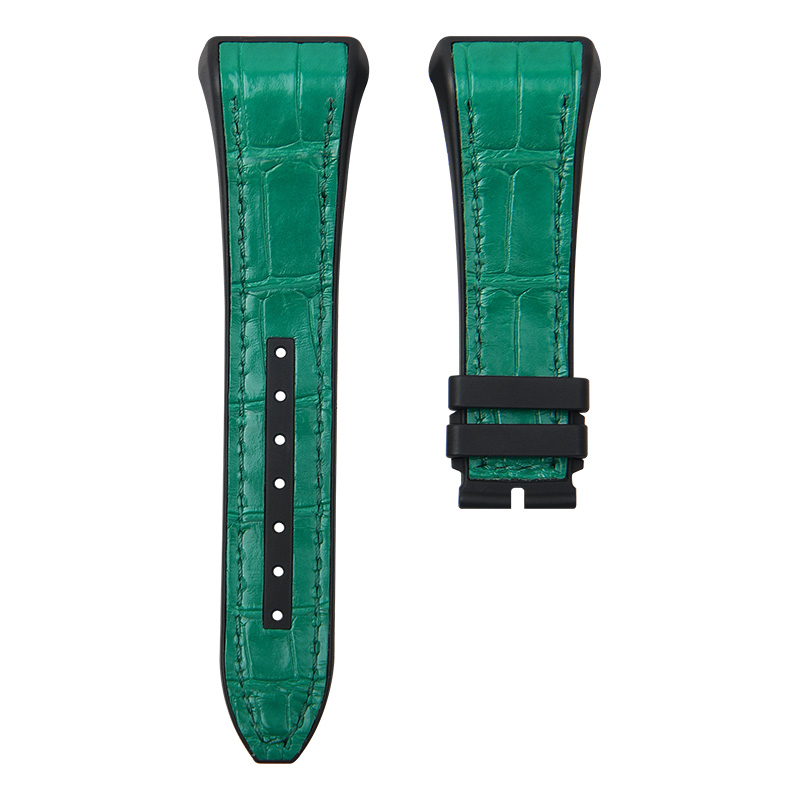 Dây Da Cá Sấu Màu Xanh Lá Cho Franck Muller Vanguard V41 Man