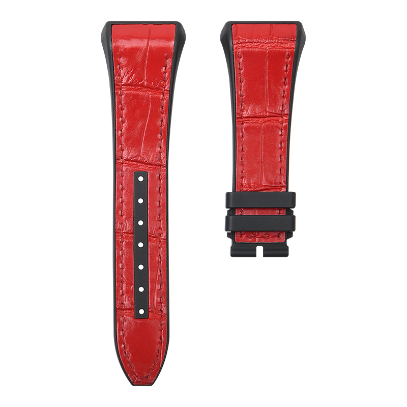 Dây Da Cá Sấu Màu Đỏ Cho Franck Muller Vanguard V41 Man