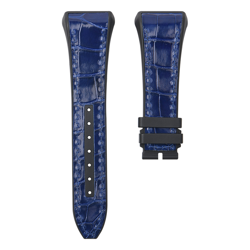 Dây Da Cá Sấu Màu Xanh Dương Cho Franck Muller Vanguard V41 Man