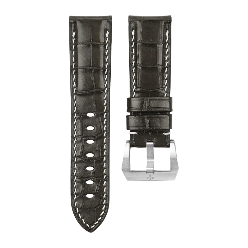 Dây Da Cá Sấu Màu Xám Iron Cho Panerai 40/42/44/47mm