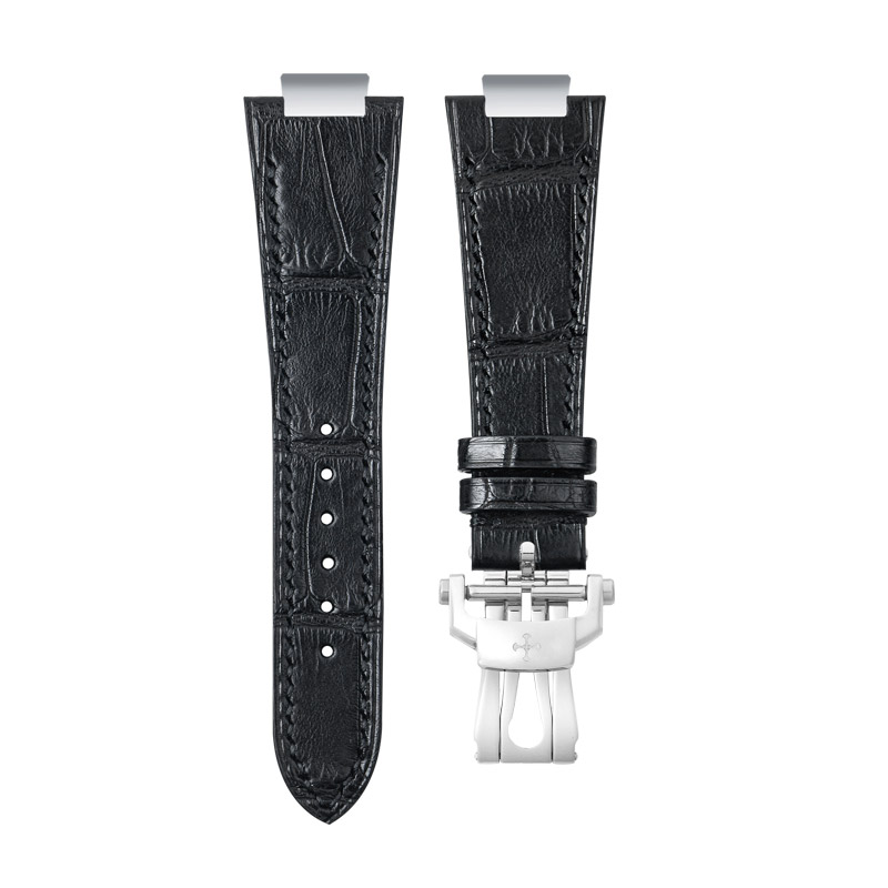 Dây Da Cá Sấu Màu Đen Cho Patek Philippe Cubitus 5821 Steel Mẫu Dây Kim Loại Kèm Endlink