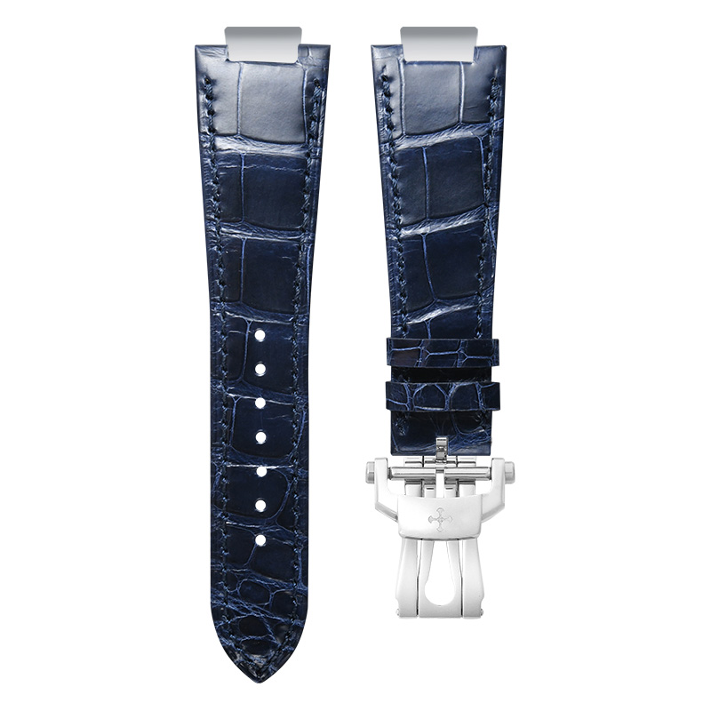 Dây Da Cá Sấu Màu Xanh Dương Cho Patek Philippe Nautilus 5711.5712.5726.5980 Kèm Endlink