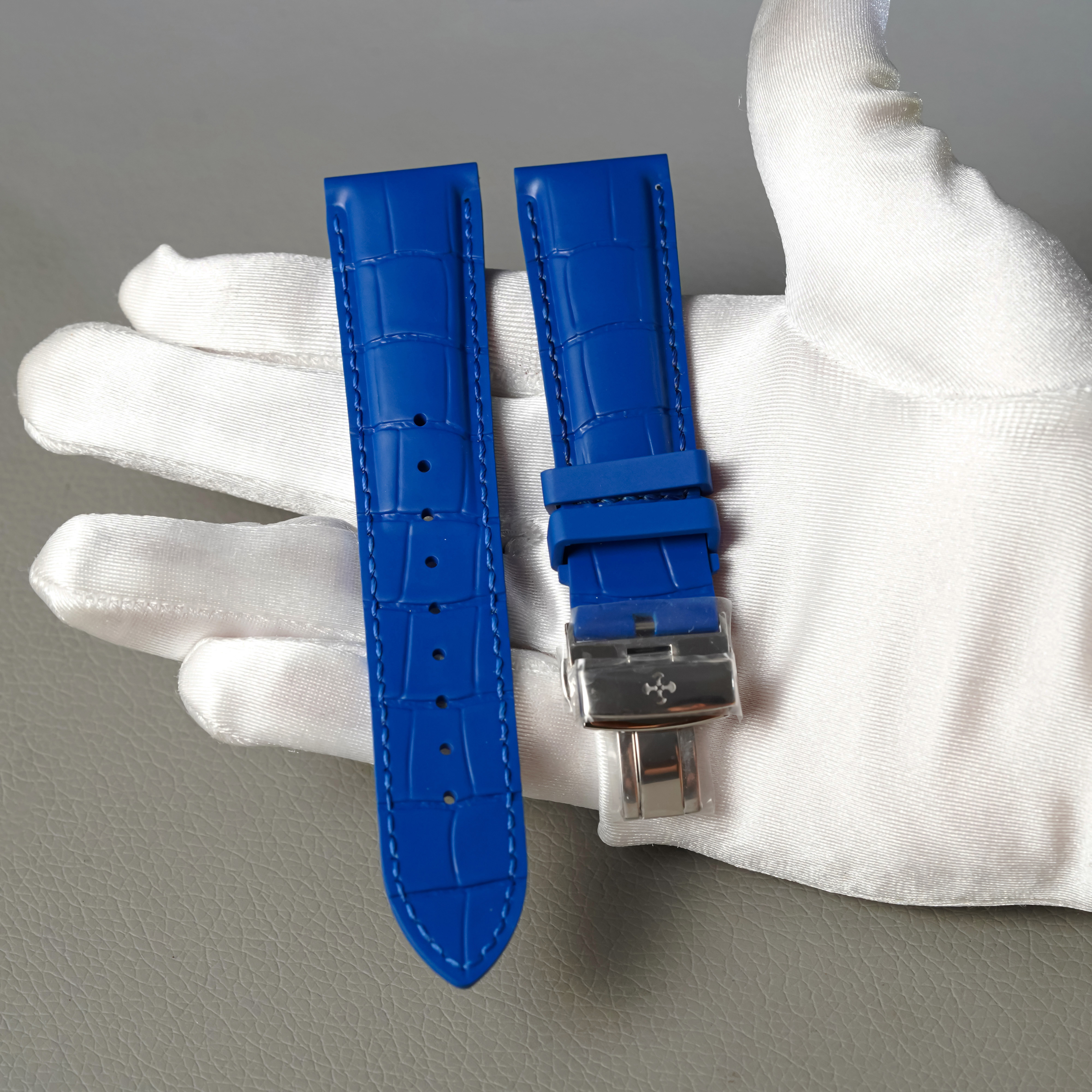 Dây Cao Su Đa Dụng Màu Xanh Dương Vân Cá Sấu 19~23mm 7 Dây Cao Su Đa Dụng Màu Xanh Dương Vân Cá Sấu 19~23mm - Ảnh 7