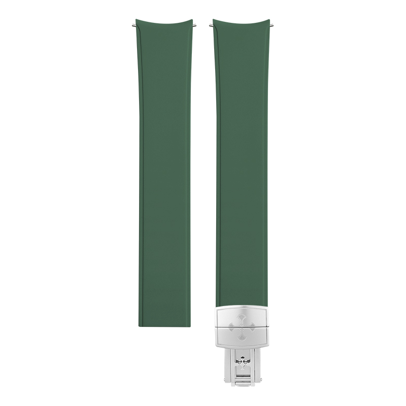 Dây Cao Su Đa Năng Màu Xanh Quân Đội Cho Đồng Hồ 18 19 20 21 22 23mm (Chốt Cong)