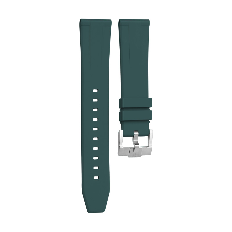 Dây Cao Su Màu Xanh Quân Đội Dòng Phổ Thông Đa Dụng Khóa Đơn 18mm-24mm Cho Nữ (Kích Thước Ngắn)