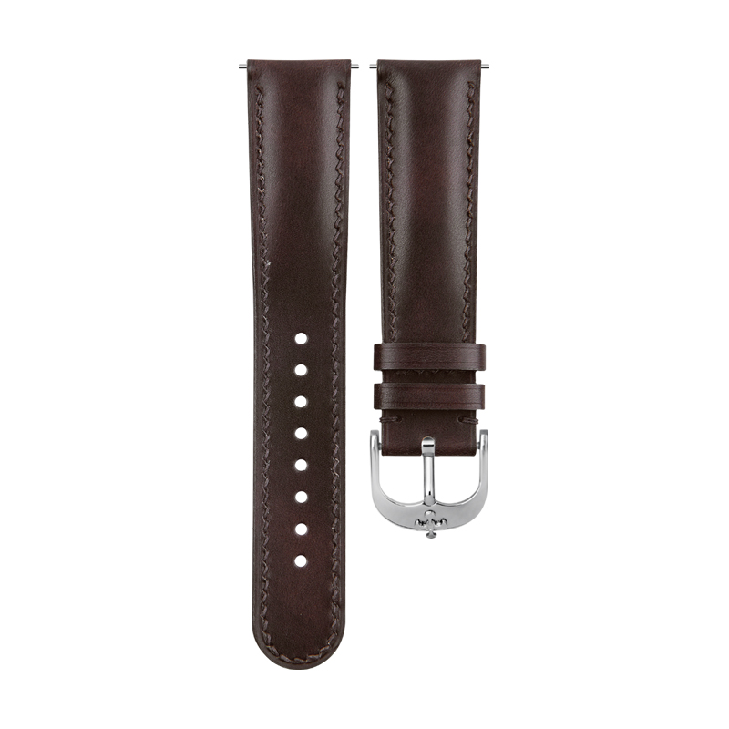 Dây da Vagenari Màu Nâu Đậm Cho Đồng Hồ Có Kích Thước Lugs Rộng 20mm - 23mm (Khâu Thủ Công)