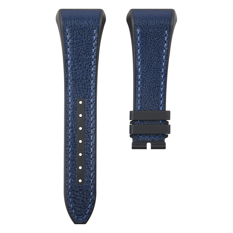 Dây Da Đệm Cao Su Màu Xanh Dương Cho Franck Muller Vanguard V41 Man