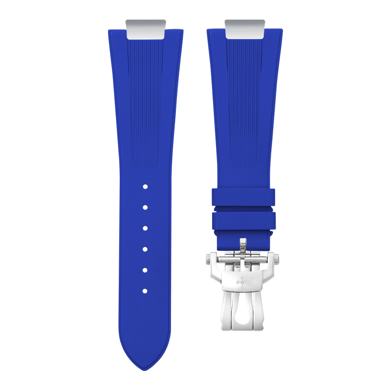 Dây Cao Su Màu Xanh Royal Cho Patek Philippe Cubitus 5821 Mẫu Dây Kim Loại Kèm Endlink
