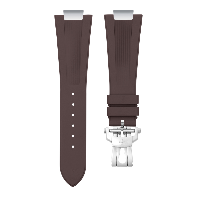 Dây Cao Su Màu Nâu Cho Patek Philippe Cubitus 5821 Mẫu Dây Kim Loại Kèm Endlink