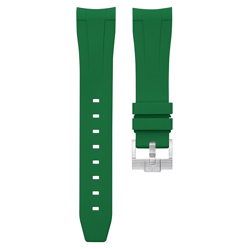 Dây Cao Su Màu Xanh Lá Cho Rolex Submariner 41mm 126618 Khóa Đơn