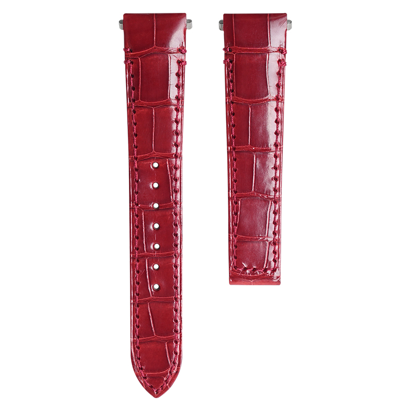 Dây Da Cá Sấu Màu Đỏ Cho Cartier Santos De Large 35.1mm