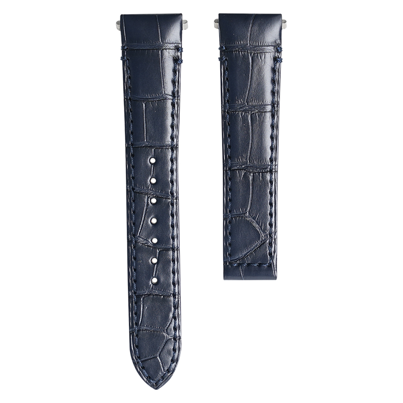 Dây Da Cá Sấu Màu Xanh Dương Đậm Cho Cartier Santos De Large 35.1mm