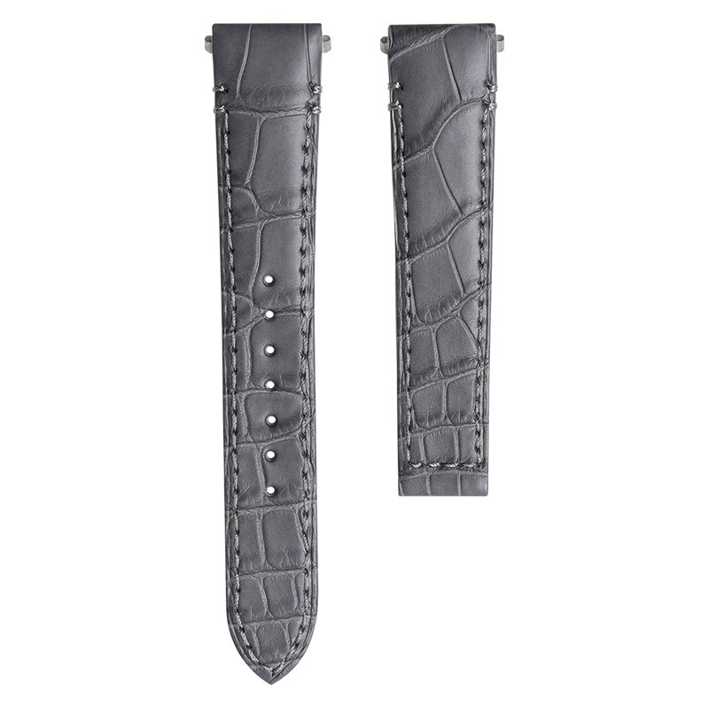 Dây Da Cá Sấu Màu Xám Cho Cartier Santos De Large 35.1mm