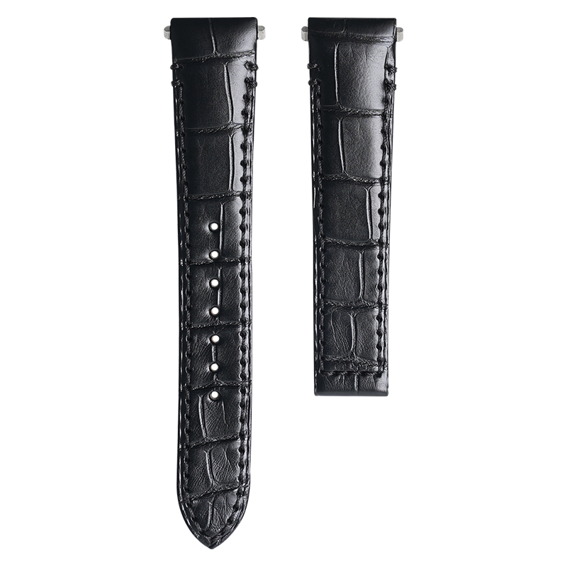 Dây Da Cá Sấu Màu Đen Cho Cartier Santos De Large 35.1mm
