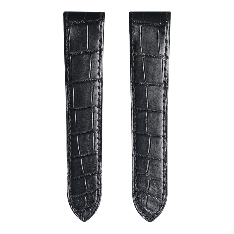 Dây Da Cá Sấu Màu Đen Cho Cartier Santos De Large 41.3mm
