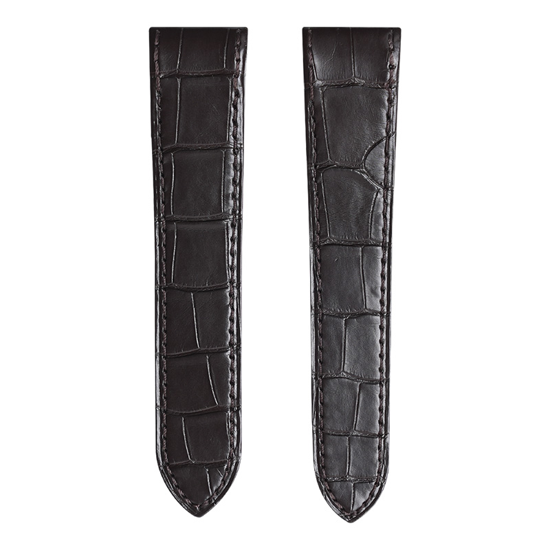 Dây Da Cá Sấu Màu Nâu Đậm Cho Cartier Santos De Large 41.3mm