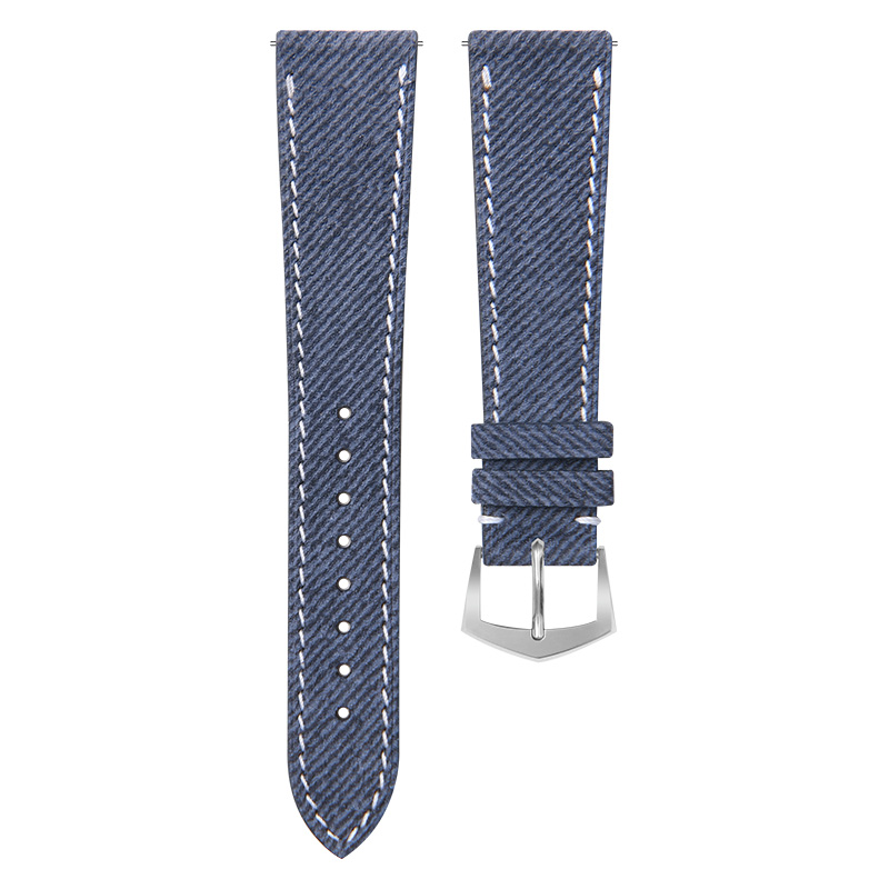 Dây Jeans Đệm Da Bê Màu Xanh Dương Cho Patek Philippe Complications 19/20/21mm