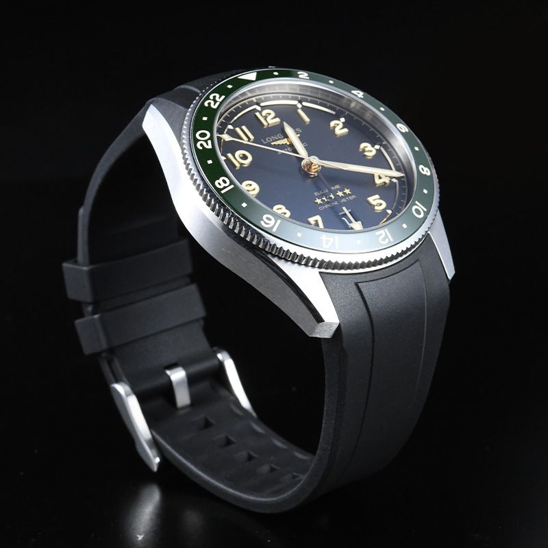 Dây Cao Su Màu Đen Cho Longines Spirit Zulu Time 39mm Ref. L3.802.4... 3 Dây Cao Su Màu Đen Cho Longines Spirit Zulu Time 39mm Ref. L3.802.4... - Ảnh 3