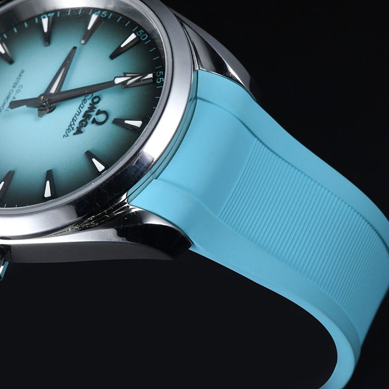 Dây Cao Su Màu Xanh Dương Nhạt Cho Omega Seamaster 150M 38mm 4 Dây Cao Su Màu Xanh Dương Nhạt Cho Omega Seamaster 150M 38mm - Ảnh 4
