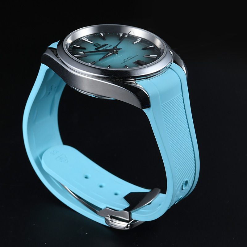 Dây Cao Su Màu Xanh Dương Nhạt Cho Omega Seamaster 150M 38mm 5 Dây Cao Su Màu Xanh Dương Nhạt Cho Omega Seamaster 150M 38mm - Ảnh 5