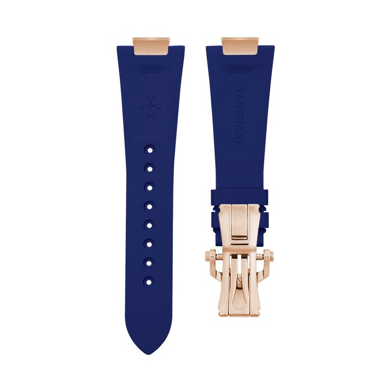 Dây Cao Su Màu Xanh Dương Đậm Cho Patek Philippe 5711/1R Dây kim loại vàng hồng (Endlink + Khóa) 2 Dây Cao Su Màu Xanh Dương Đậm Cho Patek Philippe 5711/1R Dây kim loại vàng hồng (Endlink + Khóa) - Ảnh 2